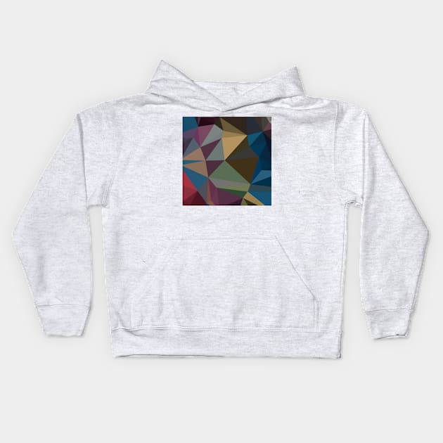 Blue Sapphire Abstract Low Polygon Background Kids Hoodie by retrovectors